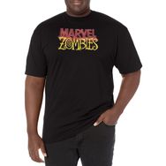 Marvel Big & Tall Klasik Zombies Logolu Üst Kısa Kollu Siyah Erkek T-shirt