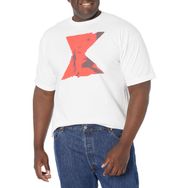 Marvel Big & Tall Logo Kaplama Üst Kısa Kollu Beyaz Erkek T-shirt
