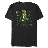 Marvel Big & Tall Loki Chaotic Black Erkek T-shirt