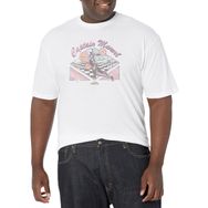 Marvel Big & Tall Retro Captain Checkers Logolu Üst Kısa Kollu Beyaz Erkek T-shirt