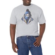 Marvel Big & Tall Shang-Chi Maskeli Üst Kısa Kollu Athletic Heather Erkek T-shirt