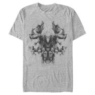 Marvel Big & Tall Smoke Skull Üst Kısa Kollu Athletic Heather Erkek T-shirt