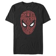 Marvel Big & Tall Spider Word Face Black Erkek T-shirt