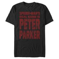 Marvel Big & Tall Spiderman's Real Name Üst Kısa Kollu Siyah Erkek T-shirt
