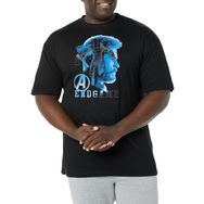 Marvel Big & Tall Thor Endgame Silhouette Üst Kısa Kollu Siyah Erkek T-shirt