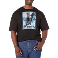 Marvel Big & Tall Winter Soldier Falcon Poster Üst Kısa Kollu Siyah Erkek T-shirt