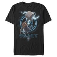 Marvel Big & Tall Worthy Cap Üst Kısa Kollu Siyah Erkek T-shirt