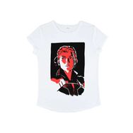 Marvel Black Widow Portre Rulo Kollu Beyaz Kadın T-shirt