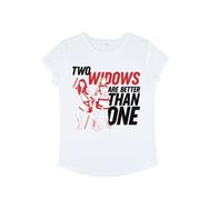 Marvel Black Widow Two Widows Rolled Sleeve Beyaz Kadın T-shirt