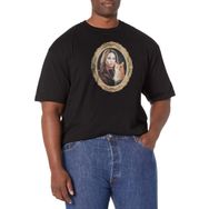 Marvel Büyük ve Uzun Altın Çerçeve Üst Kısa Kollu Siyah Erkek T-shirt