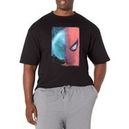 Marvel Büyük ve Uzun Çift Taraflı Üst Kısa Kollu Siyah Erkek T-shirt