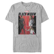 Marvel Büyük ve Uzun Kara Dul Çizgi Roman Athletic Heather Erkek T-shirt