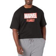 Marvel Büyük ve Uzun Klasik Aile Üst Kısa Kollu Siyah Erkek T-shirt