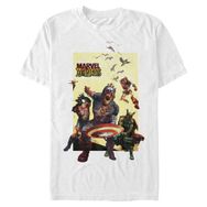 Marvel Büyük ve Uzun Klasik Aksiyon Paneli White Erkek T-shirt