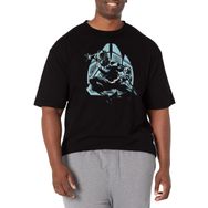 Marvel Büyük ve Uzun Klasik Basit Pençe Üst Kısa Kollu Siyah Erkek T-shirt