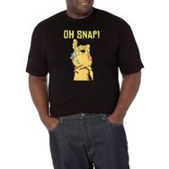 Marvel Büyük ve Uzun Klasik Büyük Çıtçıtlı Üst Kısa Kollu Siyah Erkek T-shirt