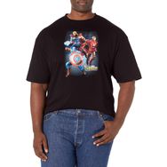 Marvel Büyük ve Uzun Klasik Cadılar Bayramı Capmarvel Üst Kısa Kollu Siyah Erkek T-shirt