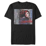Marvel Büyük ve Uzun Klasik Canlı Dul Üst Kısa Kollu Siyah Erkek T-shirt