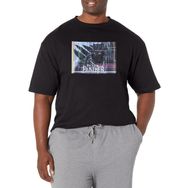 Marvel Büyük ve Uzun Klasik Canlı Panter Üst Kısa Kollu Siyah Erkek T-shirt