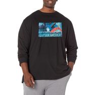 Marvel Büyük ve Uzun Klasik Canlı Şapka Üst Kısa Kollu Siyah Erkek T-shirt