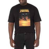Marvel Büyük ve Uzun Klasik Dostu Örümcek Adam Üst Kısa Kollu Siyah Erkek T-shirt