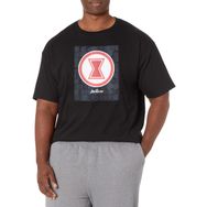 Marvel Büyük ve Uzun Klasik Dul Altıgen Üst Kısa Kollu Siyah Erkek T-shirt