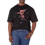 Marvel Büyük ve Uzun Klasik Dul Şekilleri Üst Kısa Kollu Siyah Erkek T-shirt