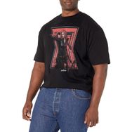 Marvel Büyük ve Uzun Klasik Dul Yapıcı Üst Kısa Kollu Siyah Erkek T-shirt