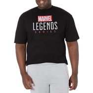 Marvel Büyük ve Uzun Klasik Efsaneler Logolu Üst Kısa Kollu Siyah Erkek T-shirt