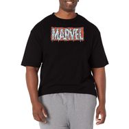 Marvel Büyük ve Uzun Klasik Eriyen Üst Kısa Kollu Siyah Erkek T-shirt