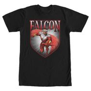 Marvel Büyük ve Uzun Klasik Falcon Shield Üst Kısa Kollu Siyah Erkek T-shirt
