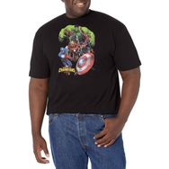 Marvel Büyük ve Uzun Klasik Güçlü Takım Üst Kısa Siyah Erkek T-shirt