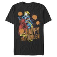 Marvel Büyük ve Uzun Klasik Hayalet Cadılar Bayramı Üst Kısa Kollu Siyah Erkek T-shirt