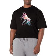 Marvel Büyük ve Uzun Klasik Hayalet Örümcek Aksiyon Pozu Üst Kısa Kollu Siyah Erkek T-shirt