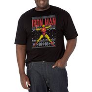 Marvel Büyük ve Uzun Klasik Ironman Çirkin Üst Kısa Kollu Siyah Erkek T-shirt