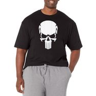 Marvel Büyük ve Uzun Klasik Kafatası Üst Kısa Kollu Siyah Erkek T-shirt