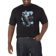 Marvel Büyük ve Uzun Klasik Kahraman Çizgili Üst Kısa Kollu Siyah Erkek T-shirt