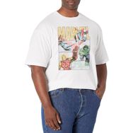 Marvel Büyük ve Uzun Klasik Kahraman Panelleri Renkli White Erkek T-shirt