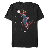 Marvel Büyük ve Uzun Klasik Kaptan Şekilleri Üst Kısa Kollu Siyah Erkek T-shirt