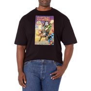 Marvel Büyük ve Uzun Klasik Kaptan Üst Kısa Kollu Siyah Erkek T-shirt