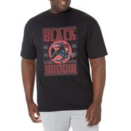 Marvel Büyük ve Uzun Klasik Kara Dul Kazak Üst Kısa Kollu Siyah Erkek T-shirt