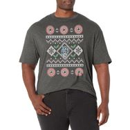 Marvel Büyük ve Uzun Klasik Kep Kazak Charcoal Heather Erkek T-shirt