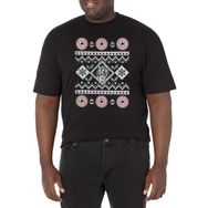 Marvel Büyük ve Uzun Klasik Kep Kazak Üst Kısa Kollu Siyah Erkek T-shirt