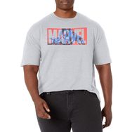 Marvel Büyük ve Uzun Klasik Lang Logolu Athletic Heather Erkek T-shirt