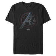 Marvel Büyük ve Uzun Klasik Ölçü Sembolü Üst Kısa Kollu Siyah Erkek T-shirt