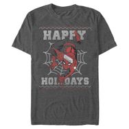 Marvel Büyük ve Uzun Klasik Örümcek Tatilleri Charcoal Heather Erkek T-shirt
