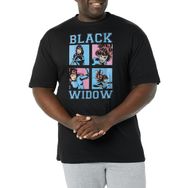 Marvel Büyük ve Uzun Klasik Pop Dul Üst Kısa Kollu Siyah Erkek T-shirt