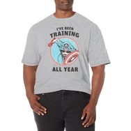 Marvel Büyük ve Uzun Klasik Şapka Yıl Antrenman Athletic Heather Erkek T-shirt