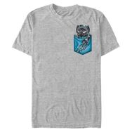 Marvel Büyük ve Uzun Klasik Siyah Panter Sevimli Cepli Athletic Heather Erkek T-shirt