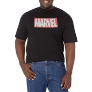 Marvel Büyük ve Uzun Klasik Skyline Üst Kısa Kollu Siyah Erkek T-shirt